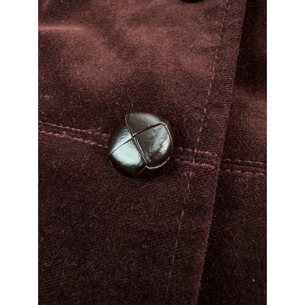 Talbots Womens Blazer Petite 6P Burgundy Velvet Peplum Classic Preppy Academia - Picture 8 of 13